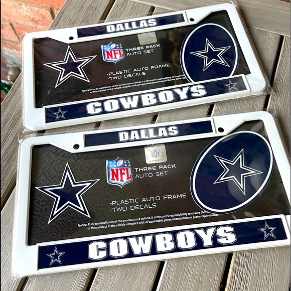 NFL Accessories Dallas Cowboys License Plate With Decals Bundle Of